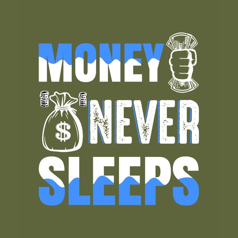 Money never sleeps l’argent ne dort pas idée de cadeau