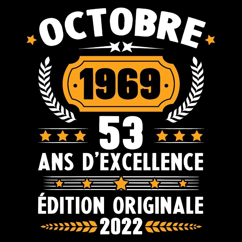 Cadeau D'anniversaire Rétro 53 Ans Octobre 1969