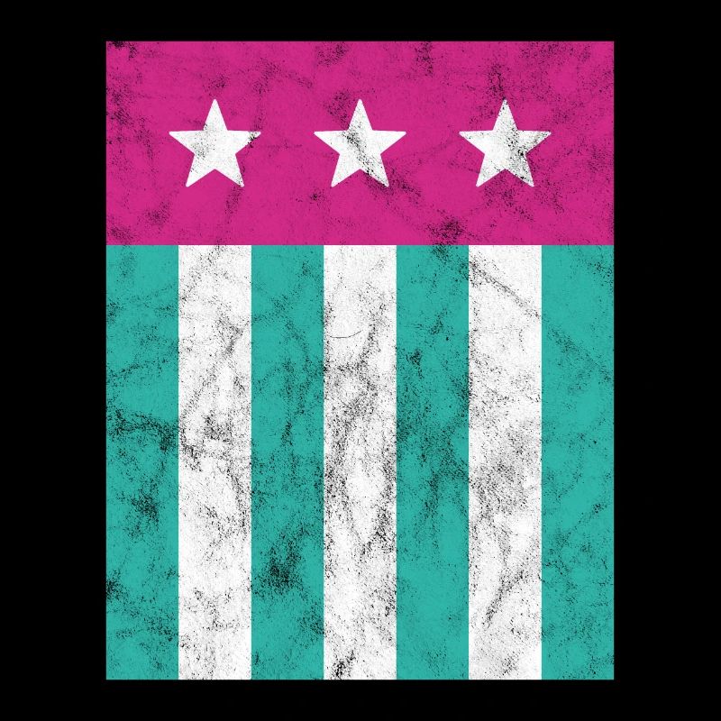 Étoiles et rayures Drapeau Rose Vert