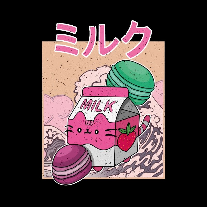 Macaroons Strawberries Milkshake Japan Japanese