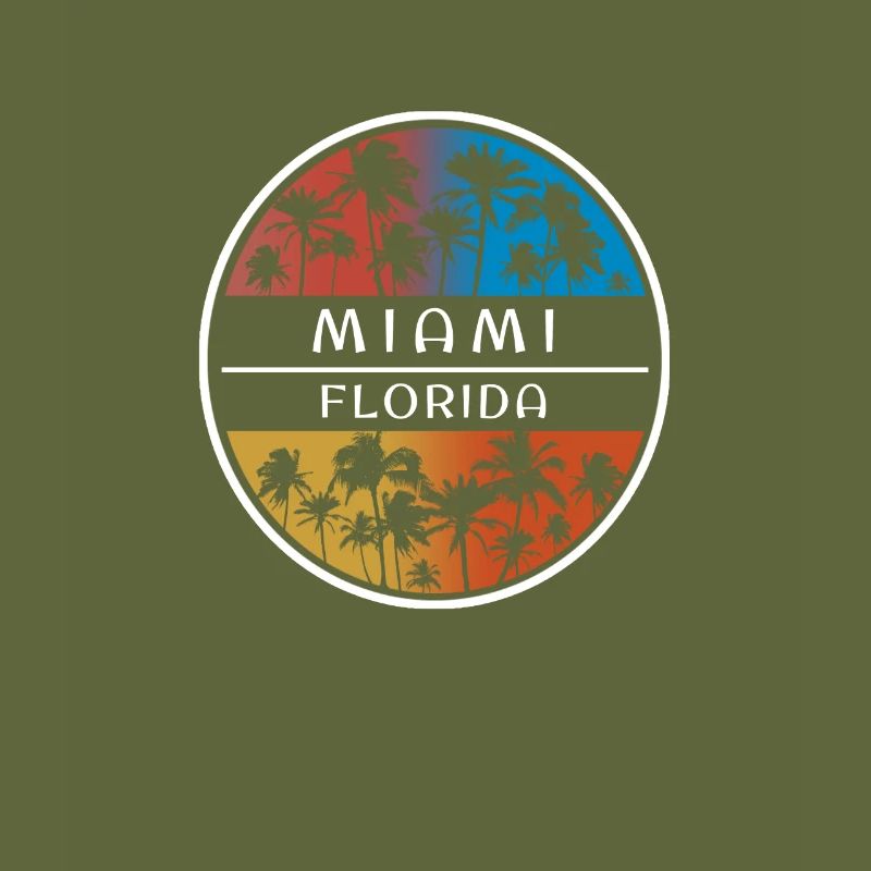 Miami Florida Stylish Vacation Souvenir Palm Tree