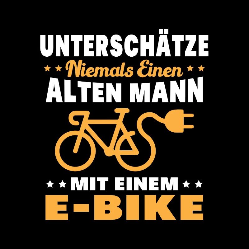 Einen alten Mann mit einem E-Bike