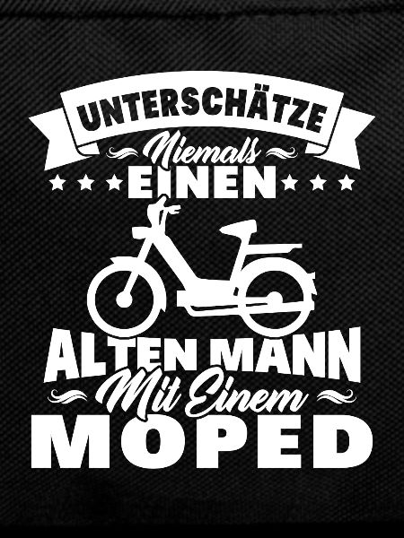 Alten mann mit einem Moped