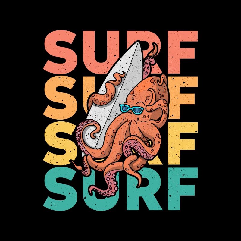 Surfing Ocean Surfing Octopus Summer Board