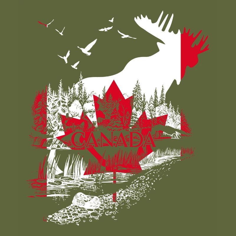 MOOSE CANADA FLAG HOLIDAY