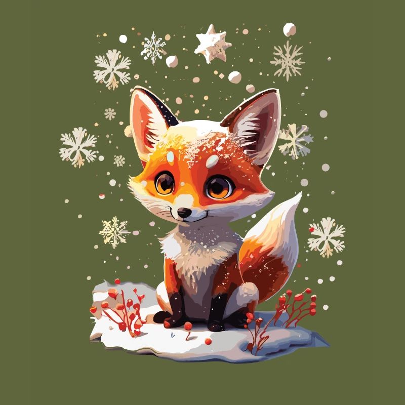 Cute Cute Fox in Winter Gift