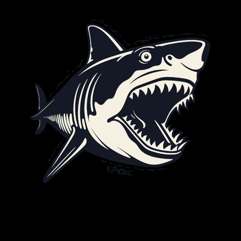 Un requin de dessin animé à l’ancienne