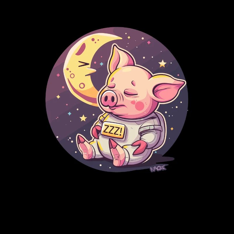 Sleeping pig on the moon