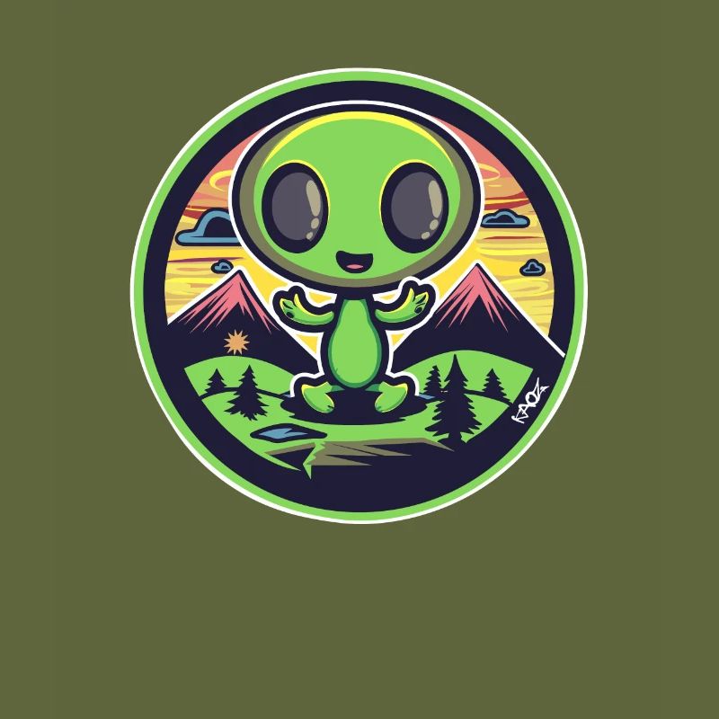 Extraterrestre mignon joyeux dans la nature