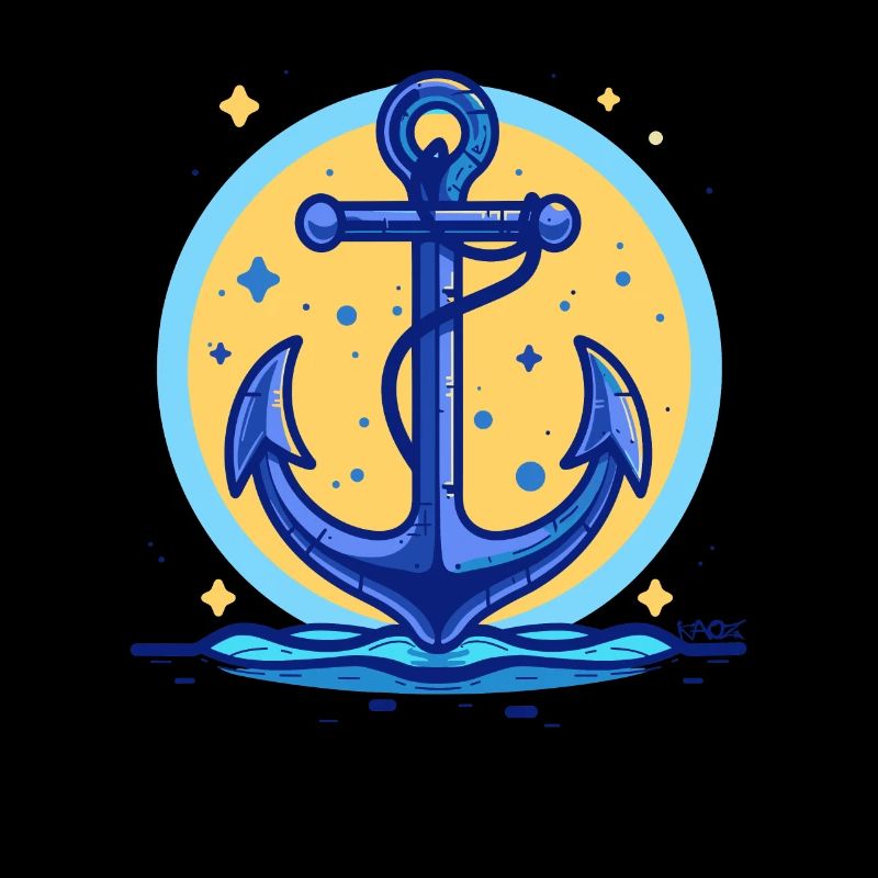 Blauer Schiffsanker, Symbol Schiff Anker