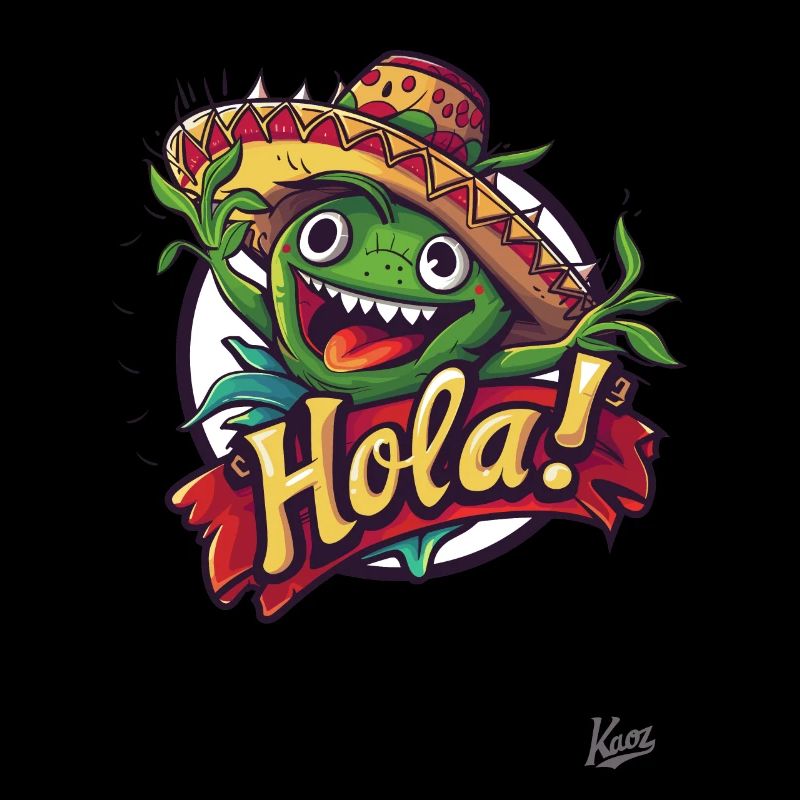 Plante heureuse avec sombrero : ¡Hola !