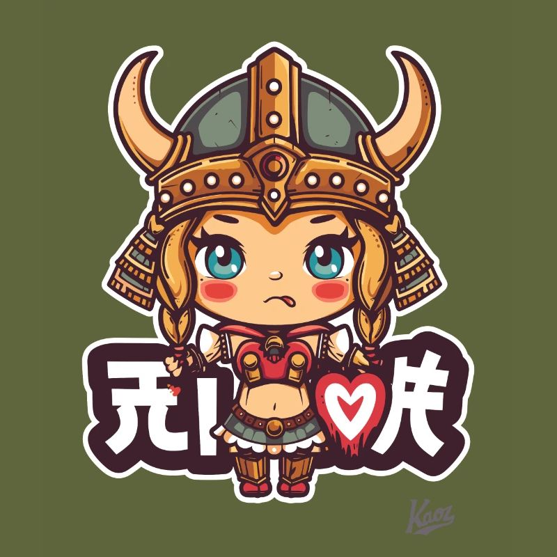 süßes chibi Barbaren Wikinger Mädchen
