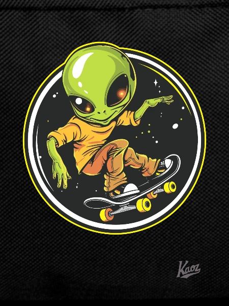 Skateboarding alien