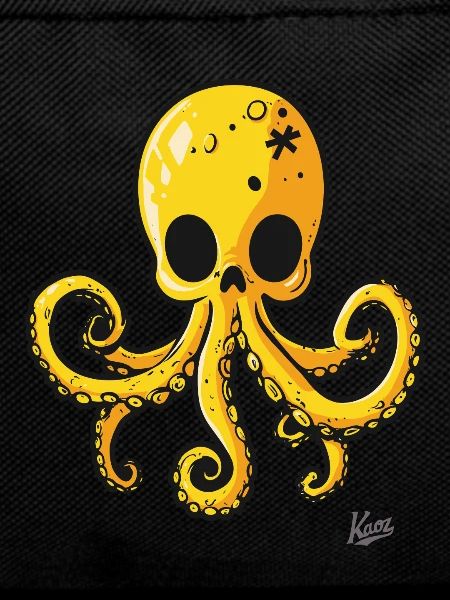 Yellow Skull Octopus Cartoon