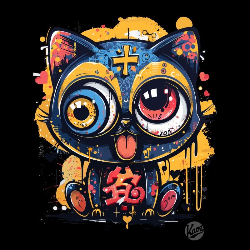 Super verrückte coole Graffiti-Katze