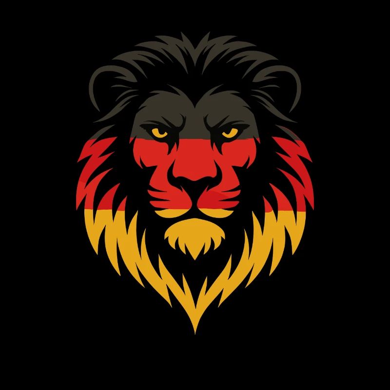 Lion in German Colors – Strength & Pride