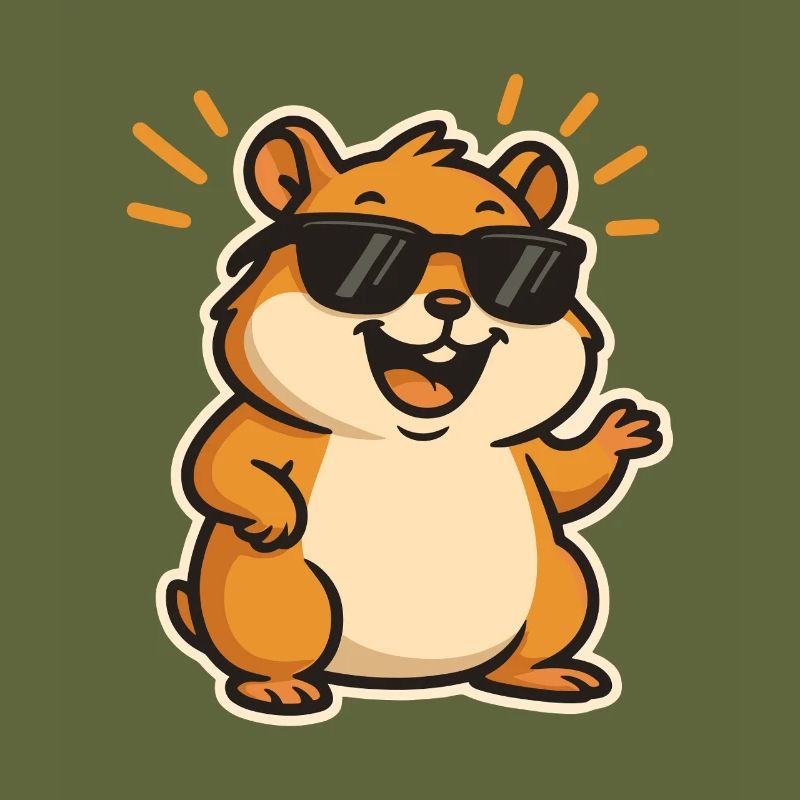 Hamster décontracté avec des lunettes de soleil