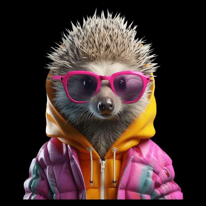 Igel mit Sonnenbrille Bunt Cooler Igel Waldtier