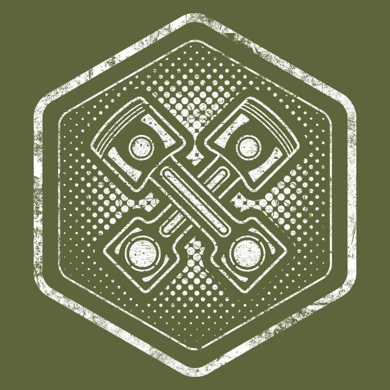 Hexagone à la mode avec piston croisé