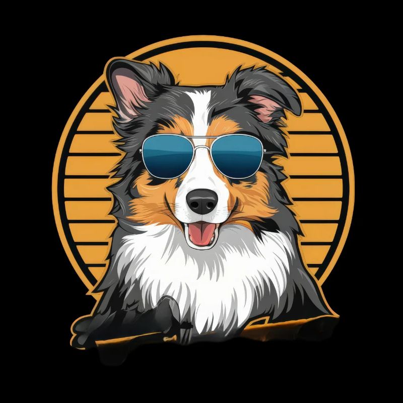 Cooler australischer Schäferhund mit Sonnenbrille