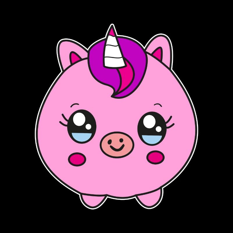 Kleines rundes Einhorn Schwein Kinder Geschenk