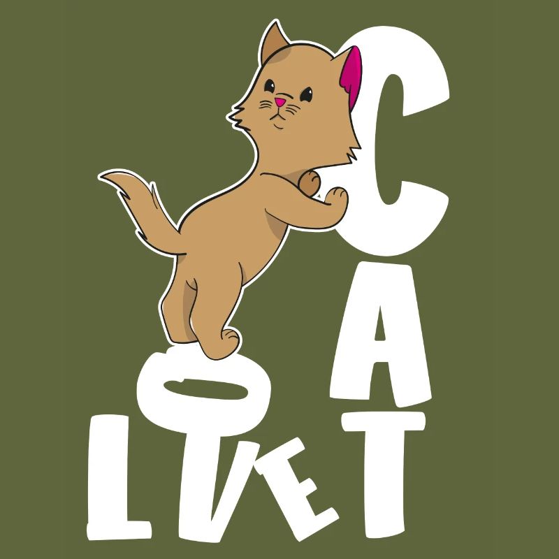 Chat mignon avec amour