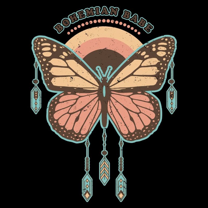 Bohemian Babe - Retro Boho Schmetterling