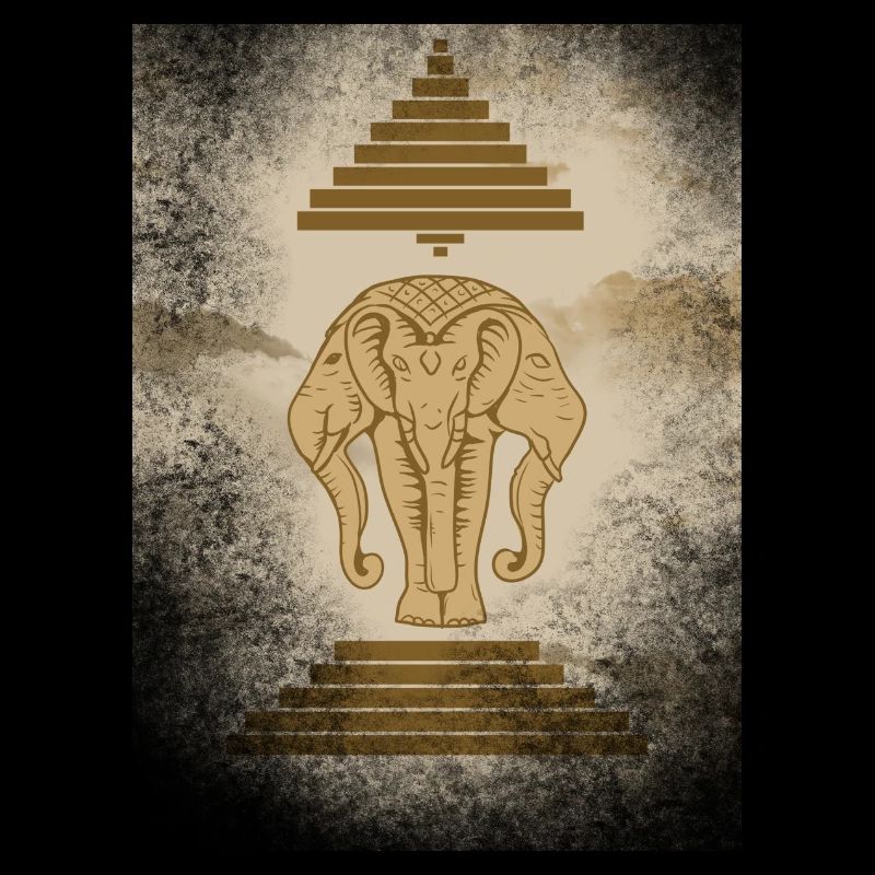 Laos Laote Laot Elephant Old Flag I Gift