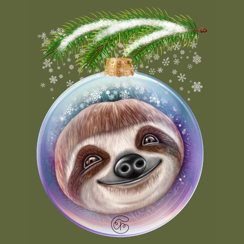 Christmas Cute Sloth Snow