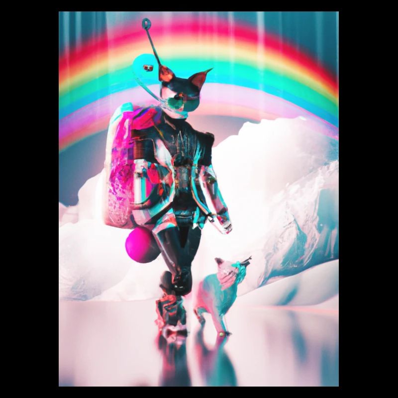 Cyborg Cats Sci-fi Geisha Gift Idea