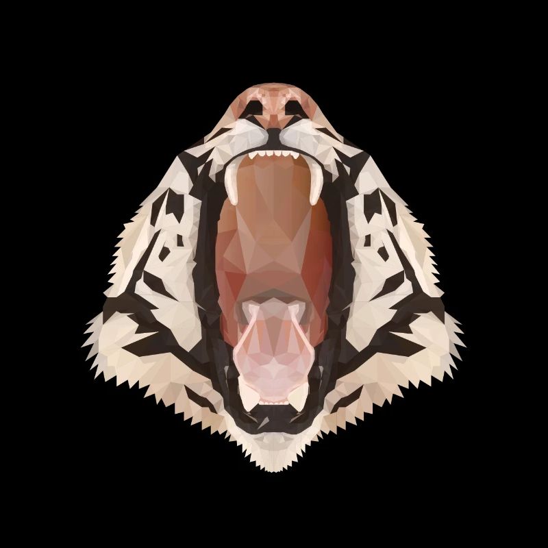 Tiger Polygon mit offenem Maul