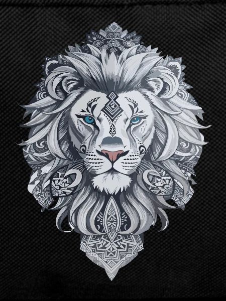 Lion head style Maori tattoo