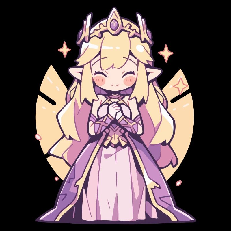 Princesse Chibi mignonne - Conception de conte de fées mignon