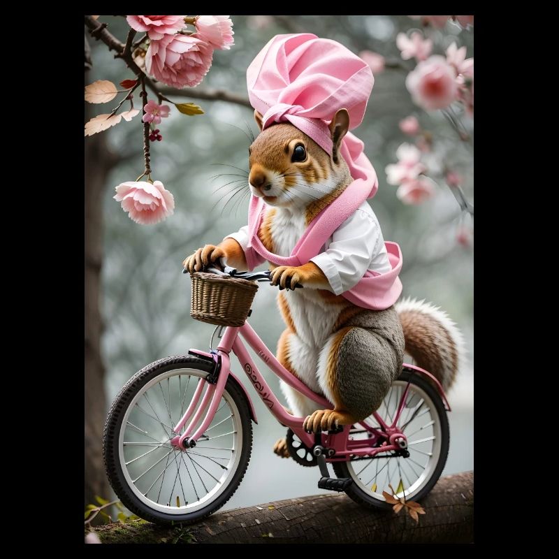 Squirrel on a bicycle