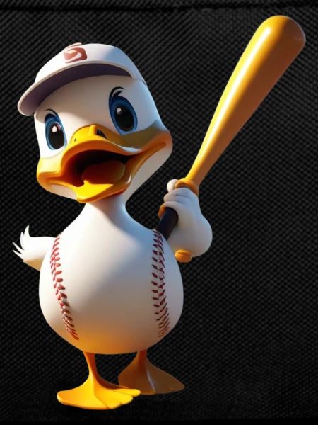 Duck Batting Cartoon Baseball