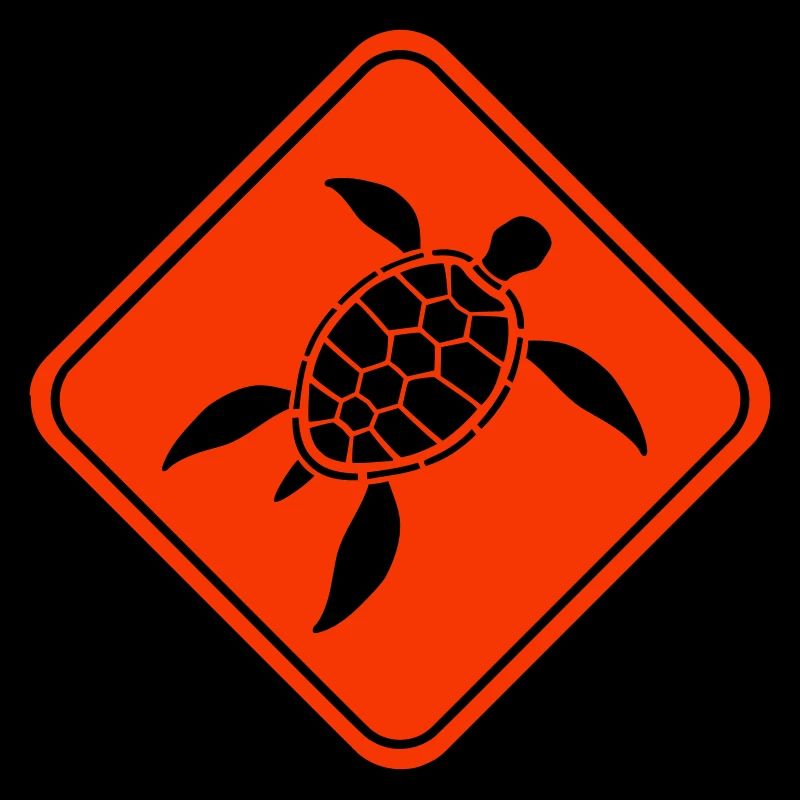 Turtle Danger Notice Sign Caution