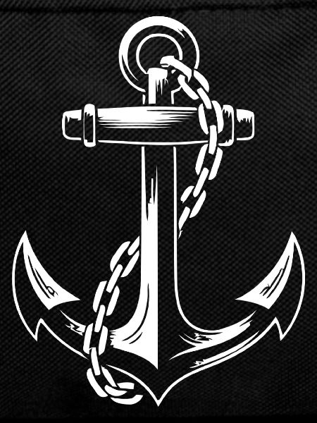 Robuster Schiffsanker mit Kette