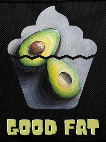 Avocado Print with Whimsical Cupcake Motif