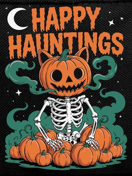 Spooky Jack-o'-Lantern Skeleton Halloween Design