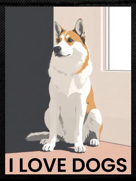 Pretty dog with dog love motto