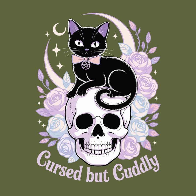 Mystical Cats and Bones Design