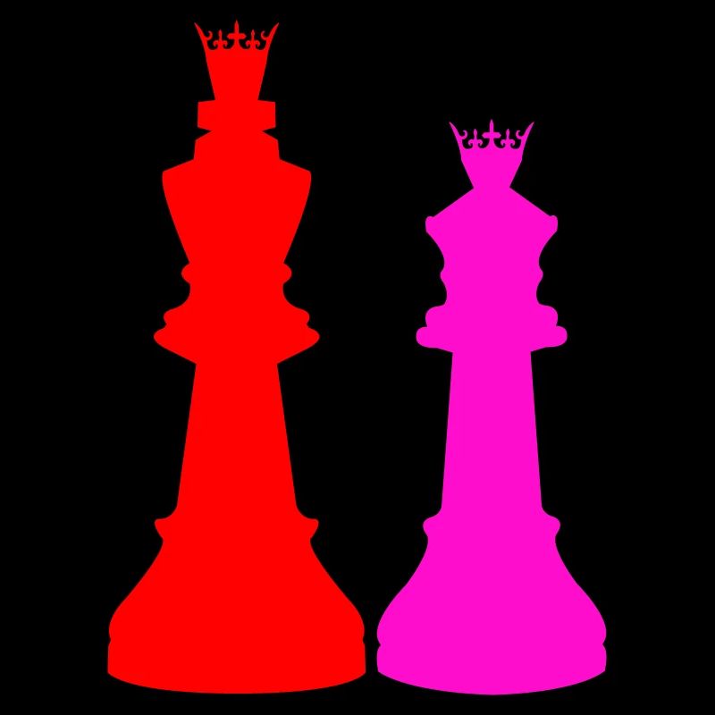 Double Chess Queen Silhouettes