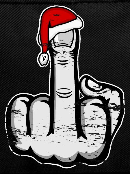 Christmas Middle Finger with Santa Hat
