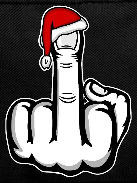 Christmas Middle Finger with Santa Hat