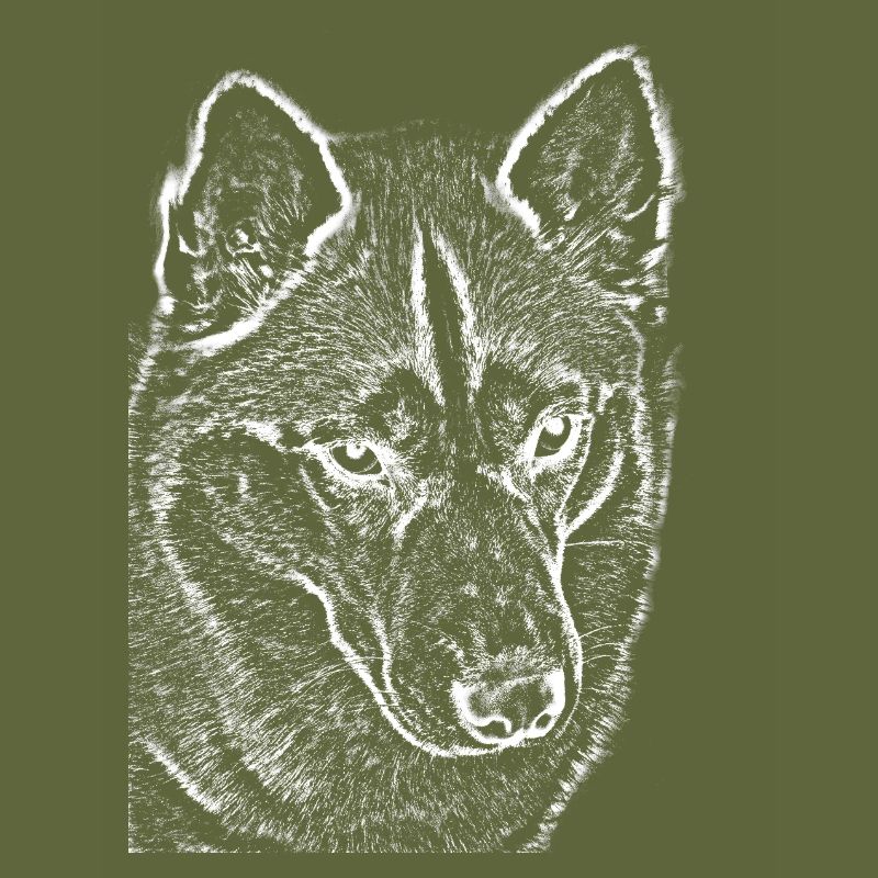 Wolf View Ligne Dessin Imprimer Design Husky