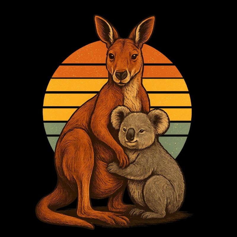 Kangaroo Koala Amis australiens