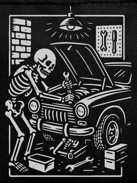 Skeleton Mechanic Under Hood