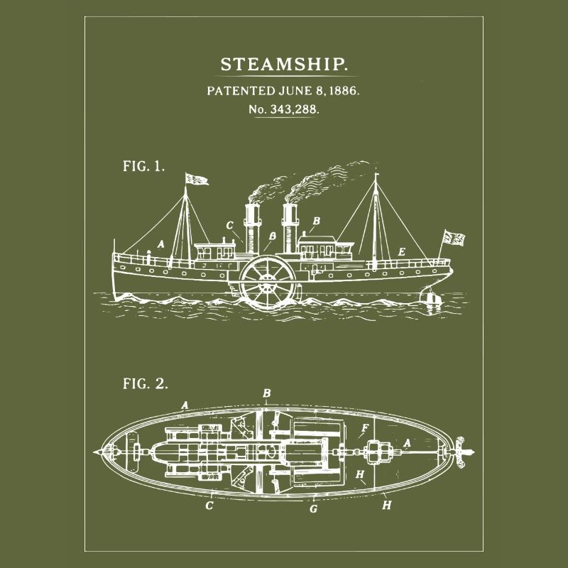 Dampfschiff Blueprint Dampfschiff