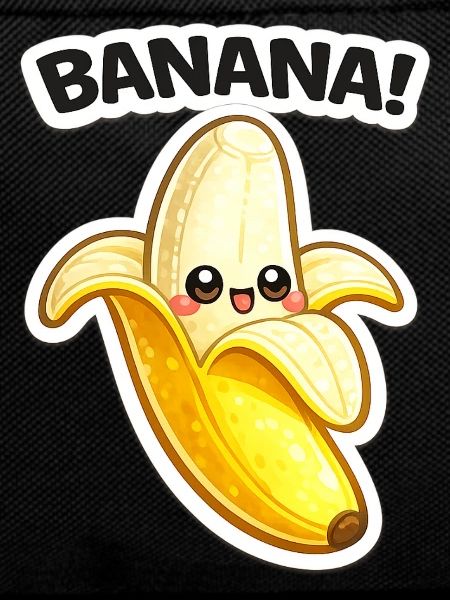 Kawaii Banana Cartoon Print