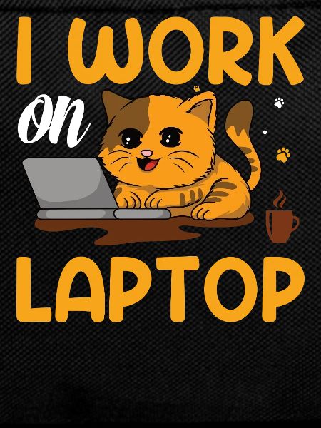 Cat work on laptop